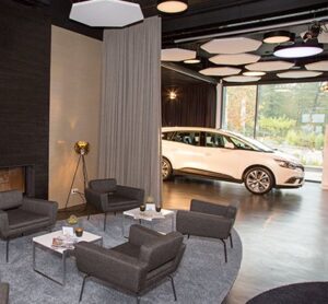 Elegante Lounge mit integriertem Fahrzeugbereich